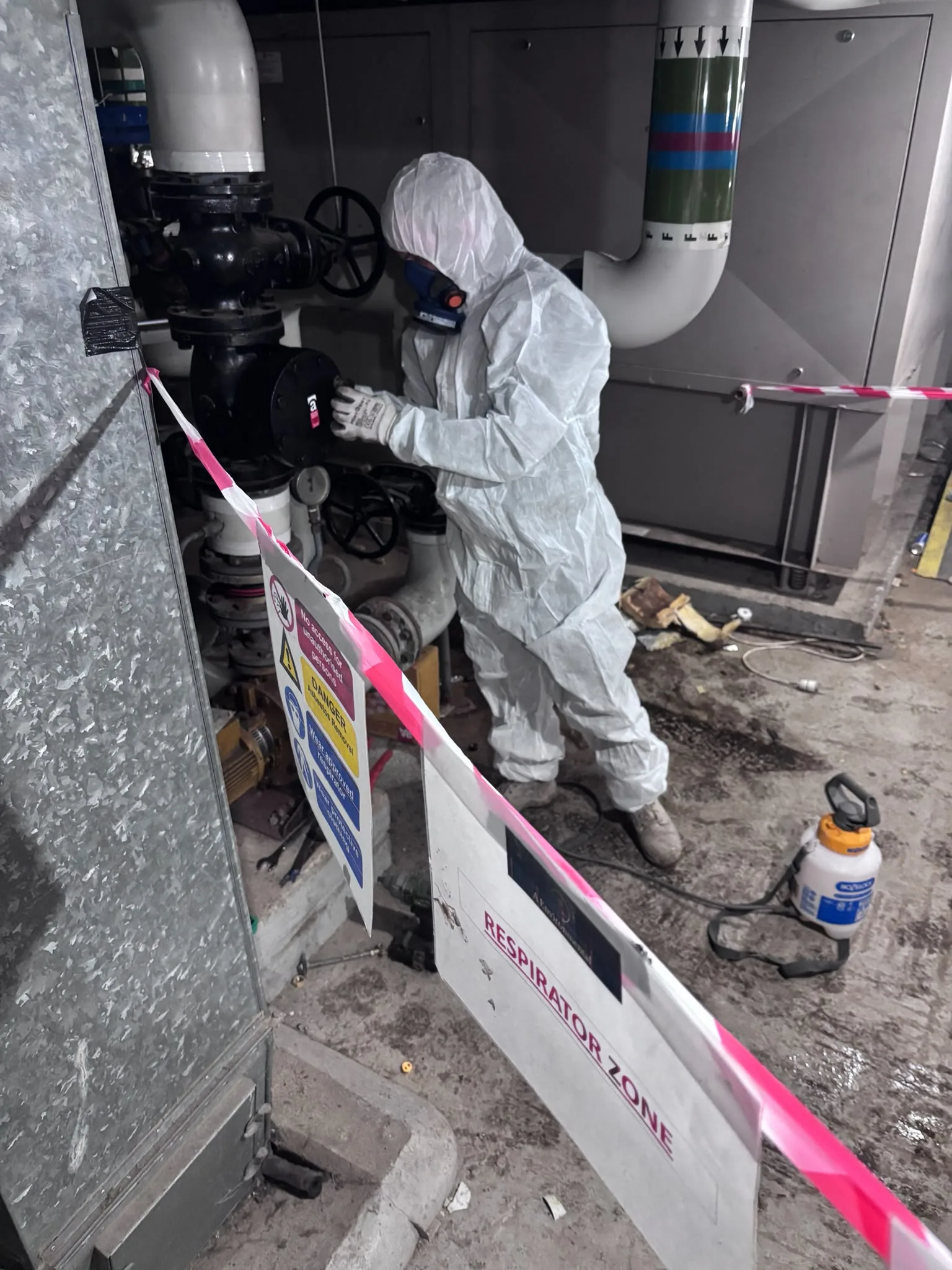 Asbestos artex removal from concrete soffit in Walworth